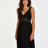 Modal Lace Slip Dress, Black