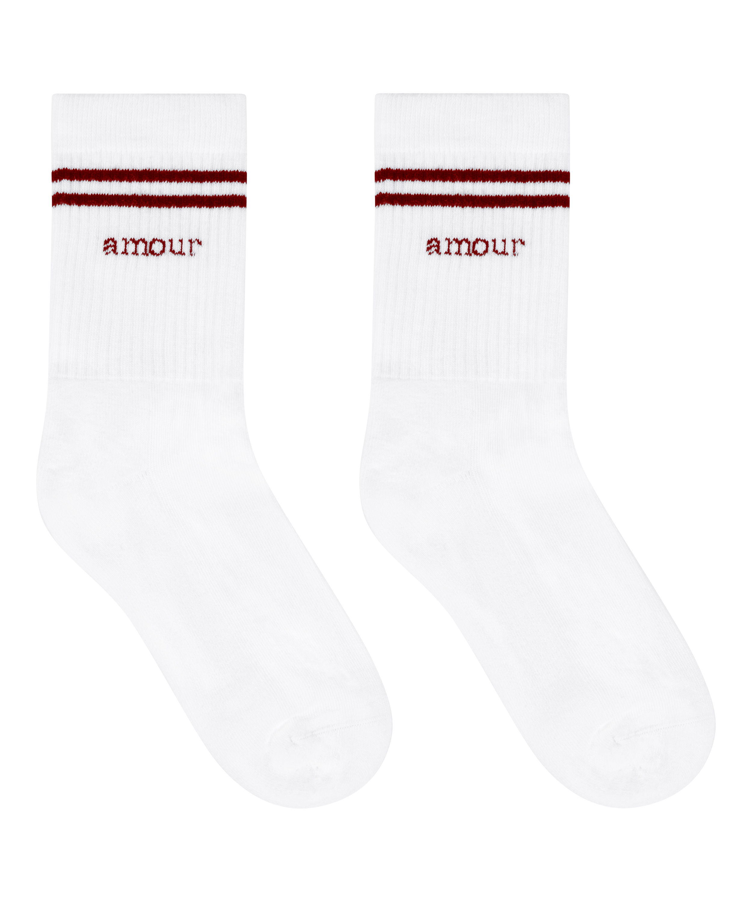 Cotton Crew Socks, White, main