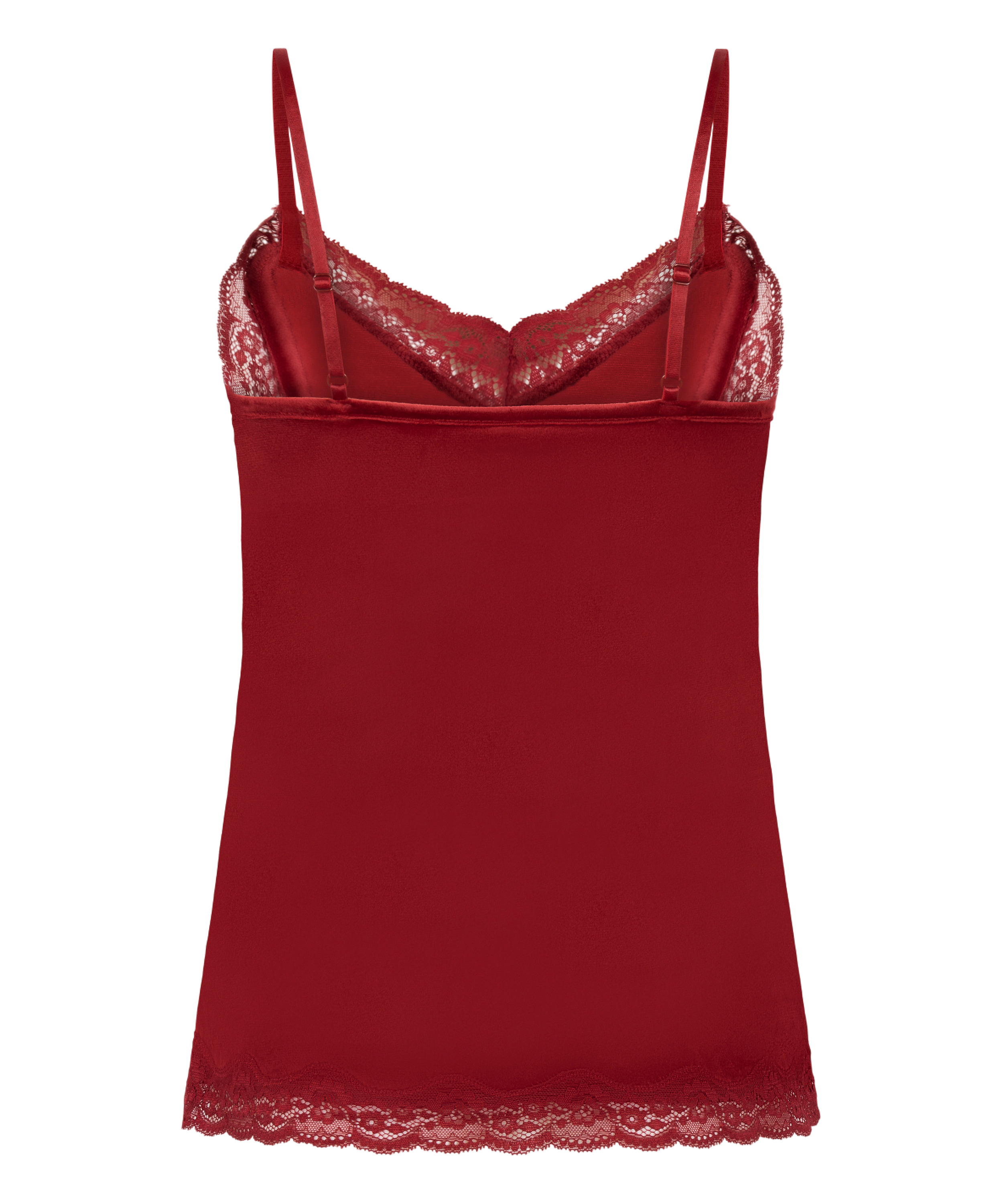 Velours Lace Cami Top, Red, main