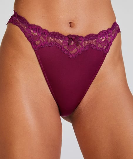 Lace & Shine Thong, Purple
