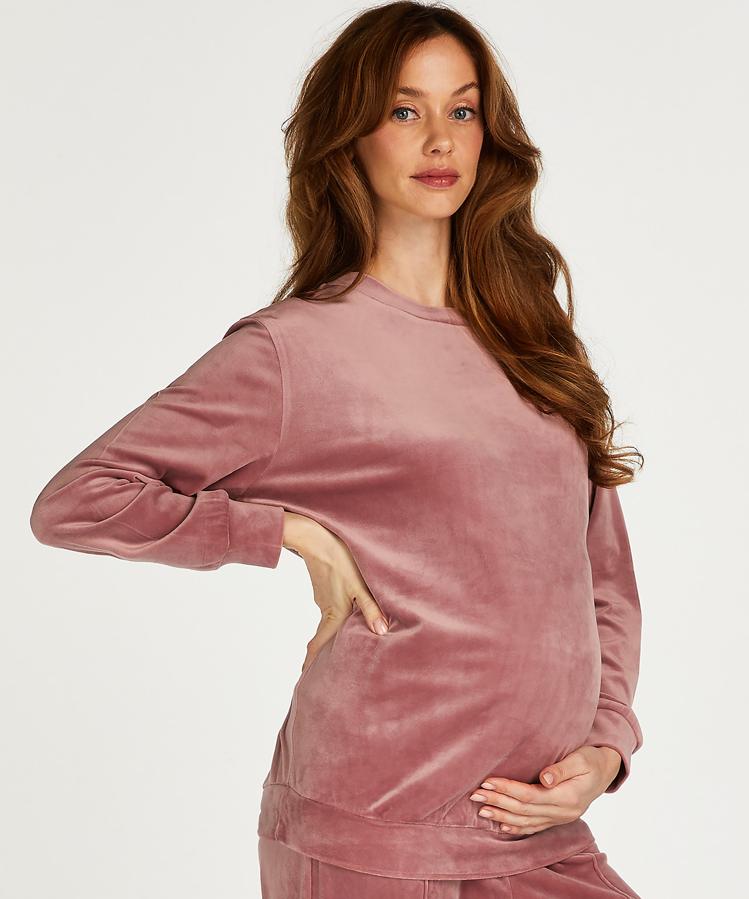 Velours  maternity top, Pink, main