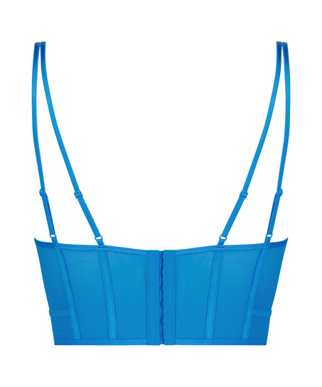 Boujee Non-Padded Longline Underwired Bra, Blue