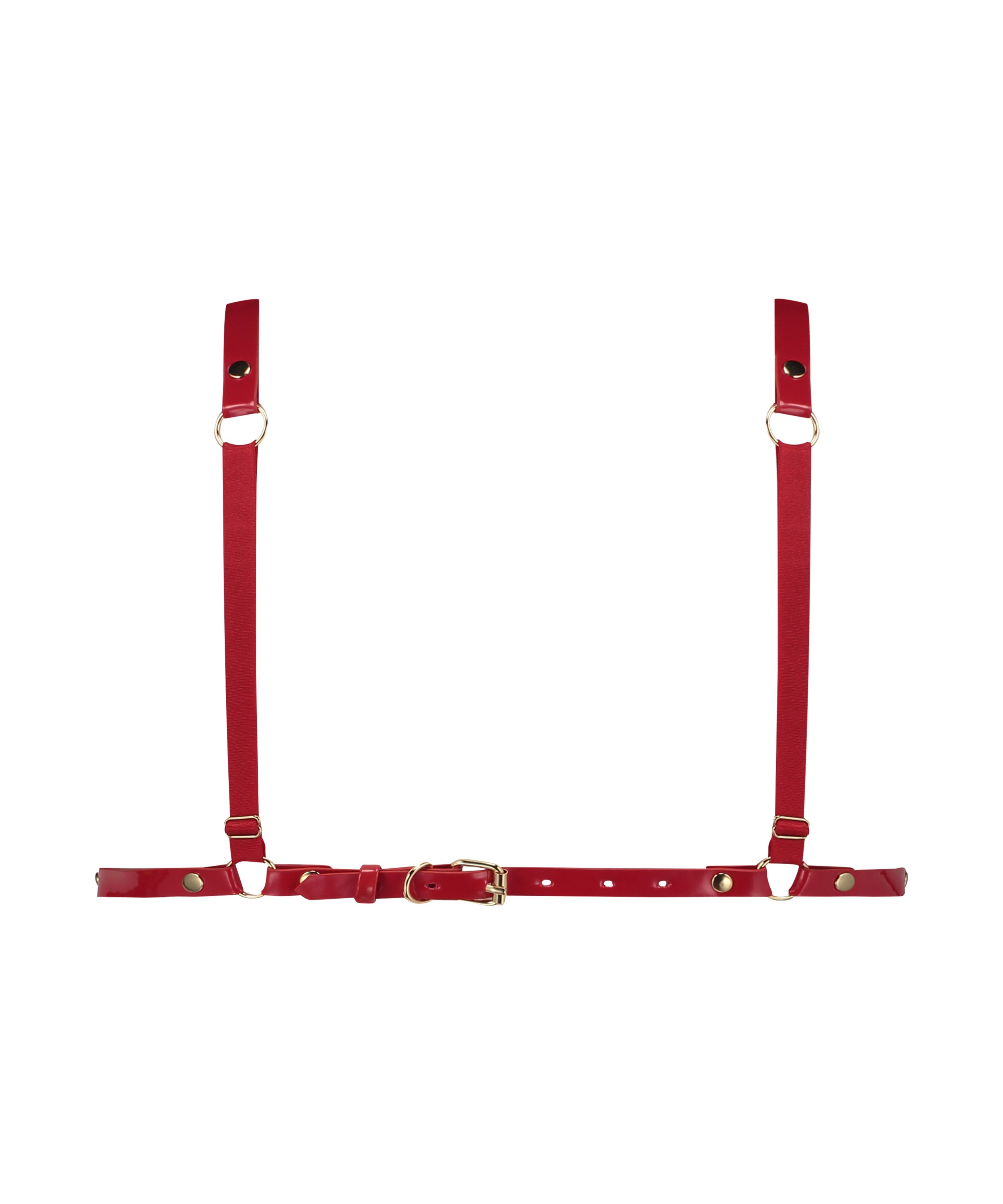 Faux Leather Bralette, Red, main