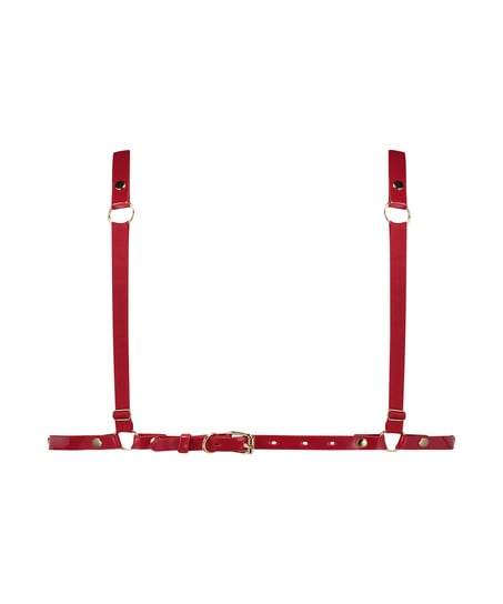 Faux Leather Bralette, Red