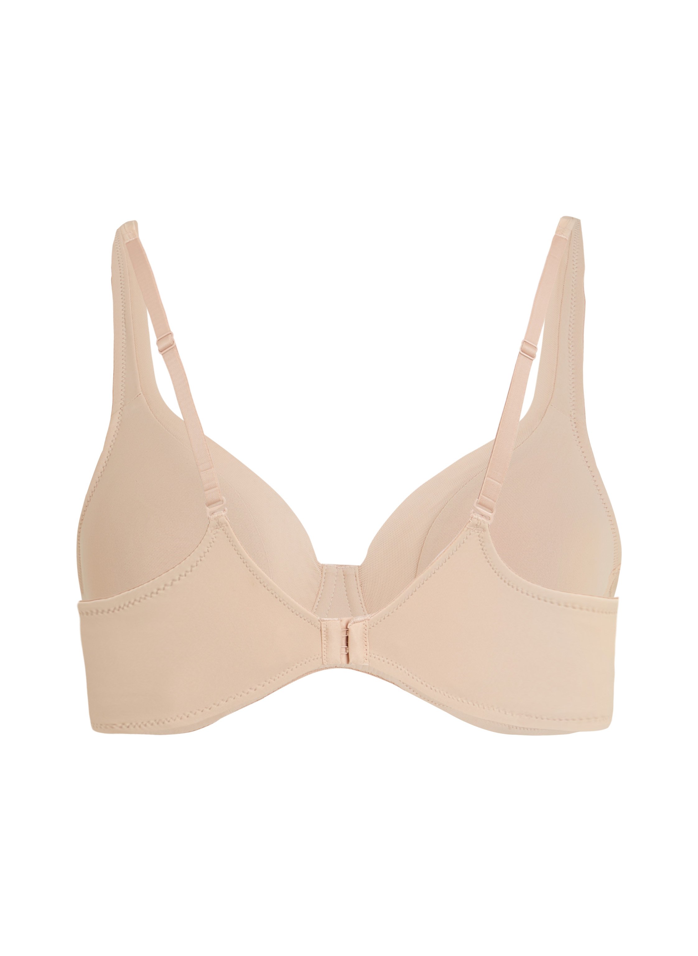 Mesh non-padded underwired bra, Beige, main