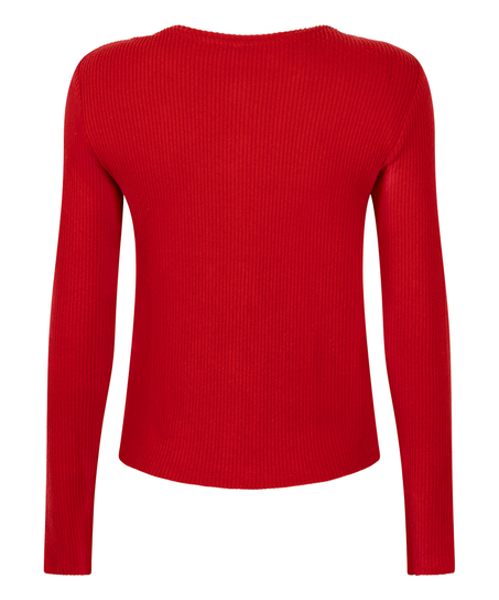 Cardigan Ribbed Jersey, Red