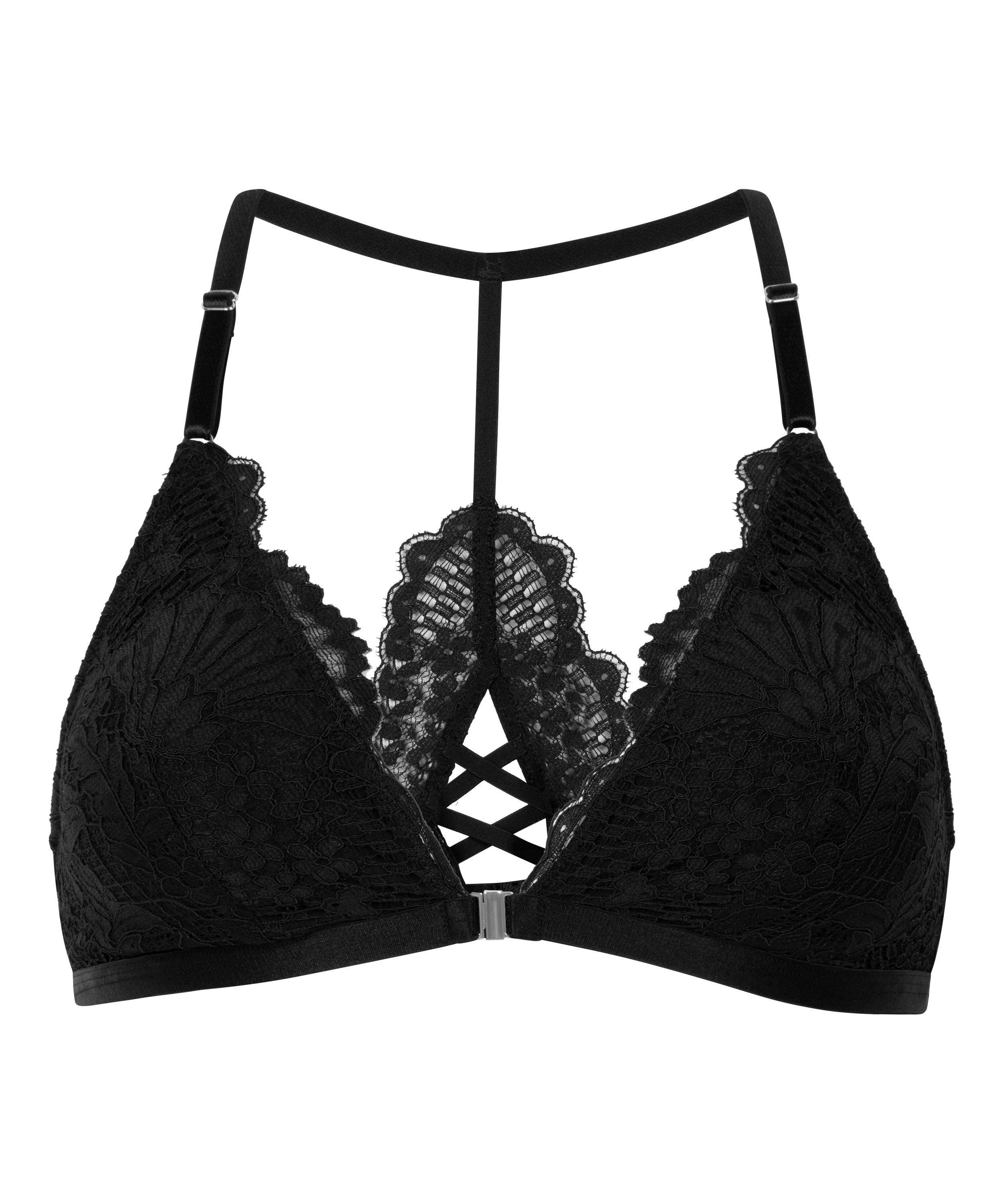 Whitney Triangle Bralette, Black, main