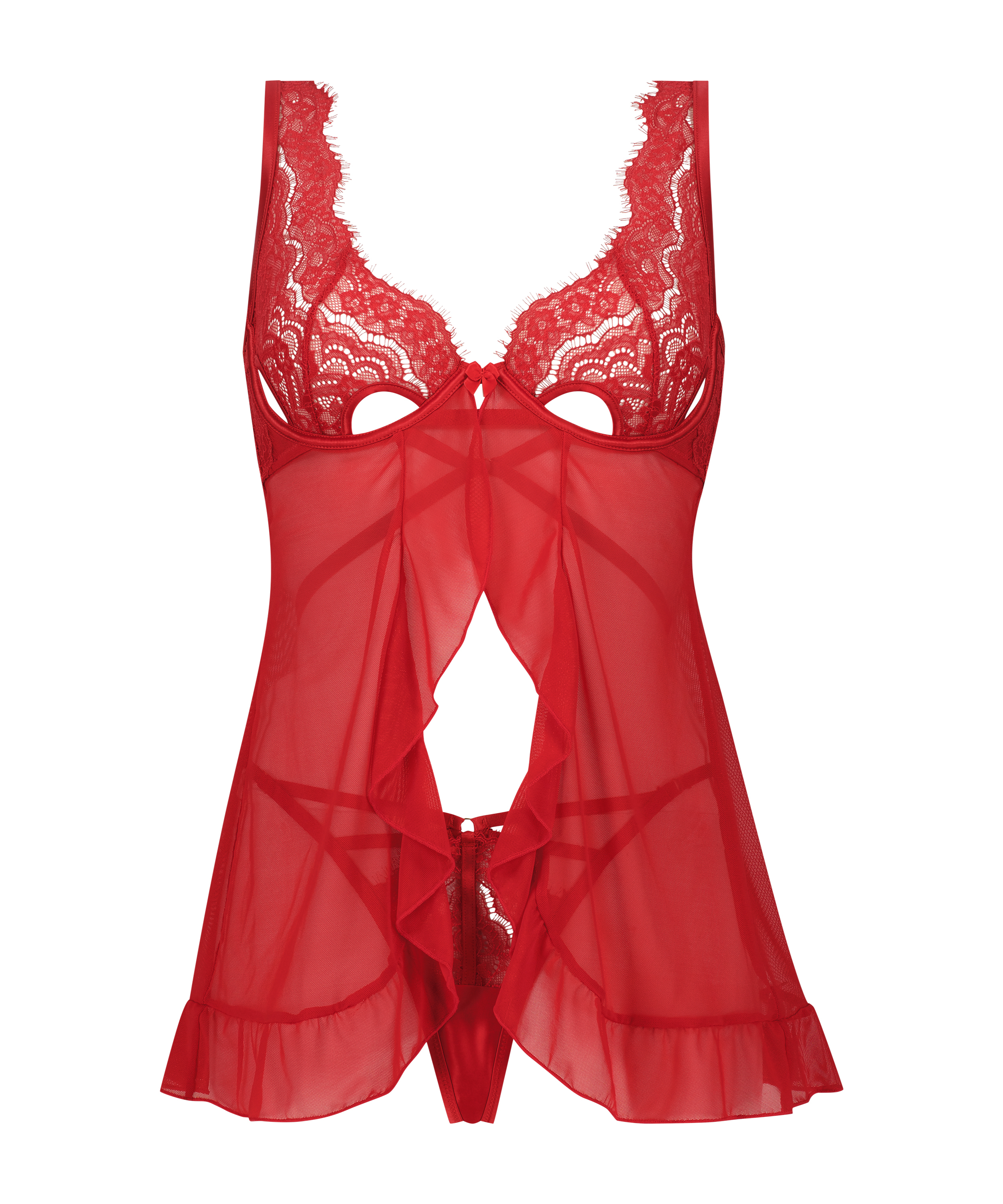 Seraphina Non-padded Underwired Babydoll, Red, main