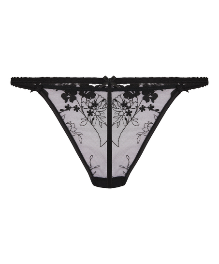 Peonie Highleg Thong, Black