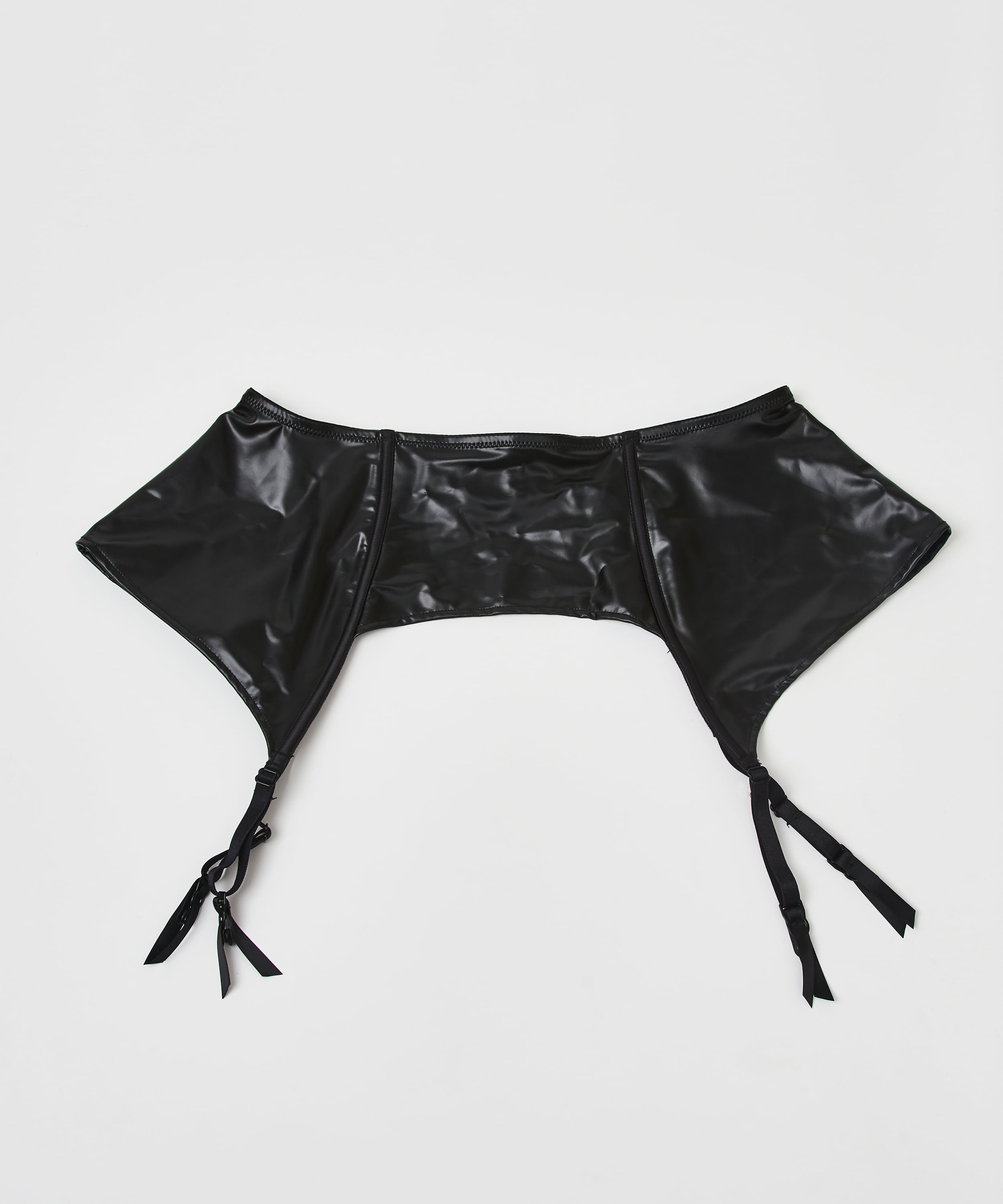 Private leather-look suspenders, Black, main
