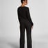 Henley Pyjama Top, Black
