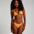 Scallop Lurex Triangle Bikini Top, Orange