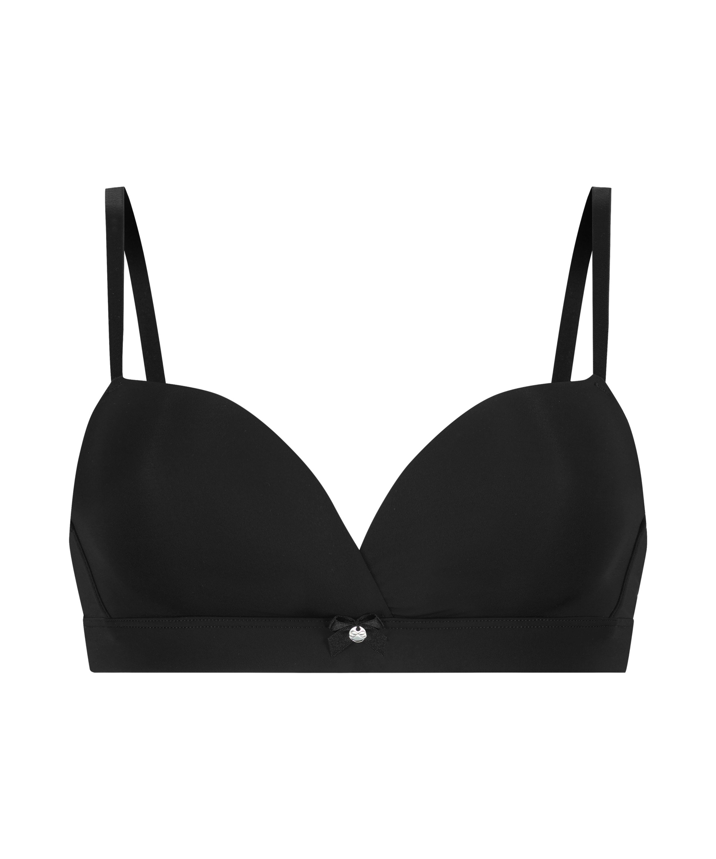 Padded Non-Wired Bra, Black, main