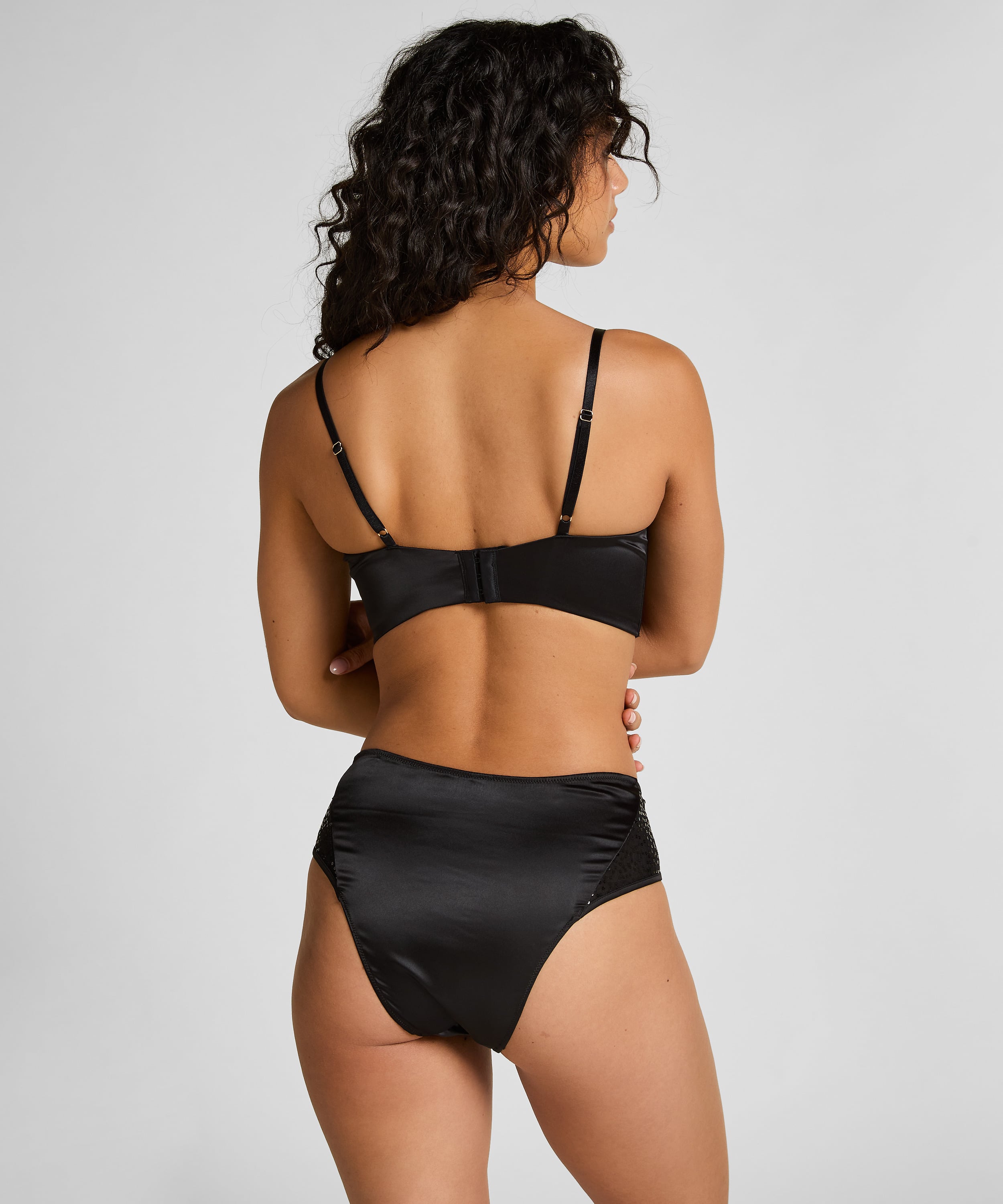 Elle Highleg High-Waisted Brazilian, Black, main