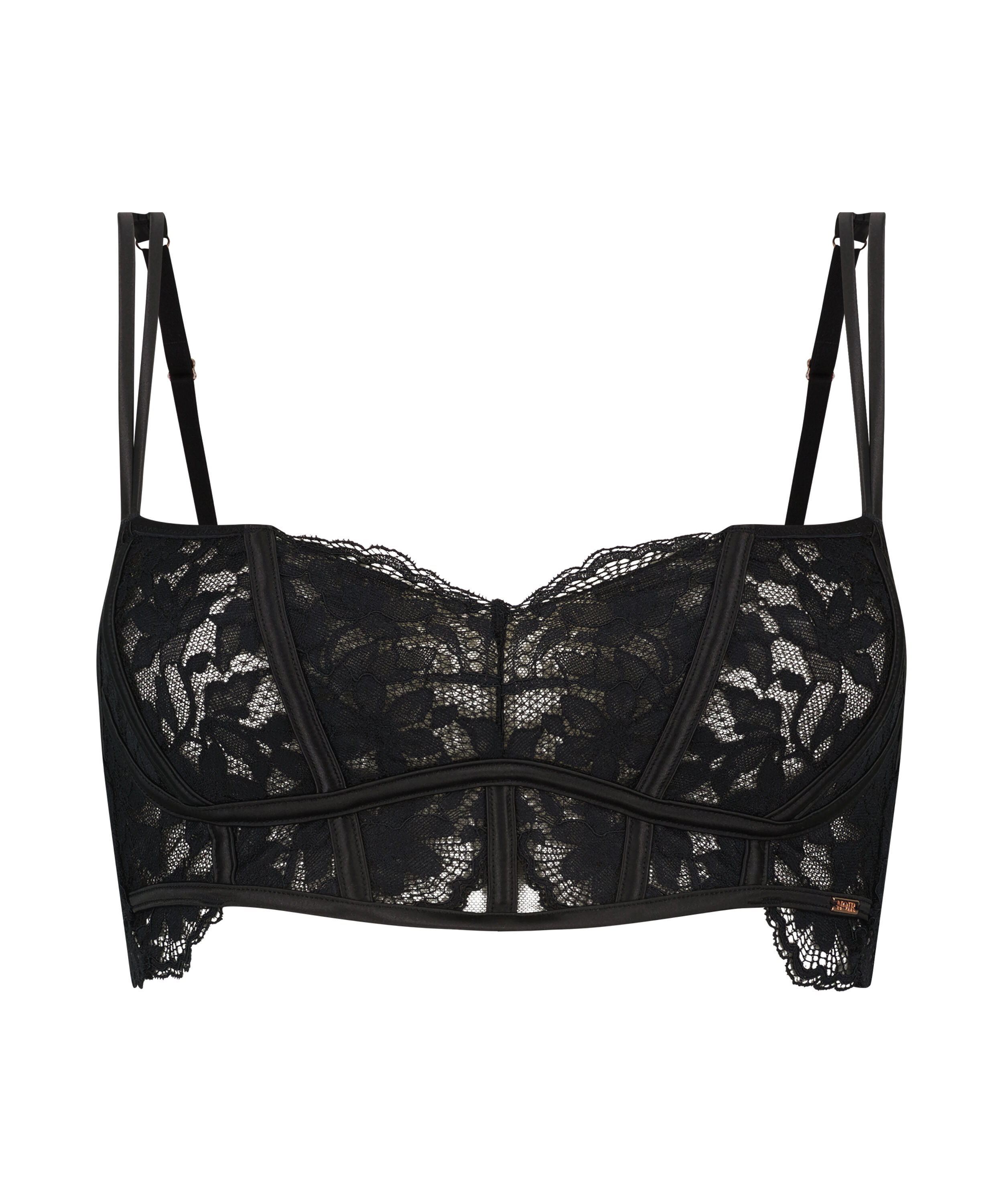 black bustier bralette