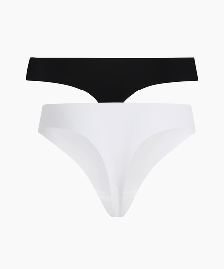 2-Pack Invisible Thong, White