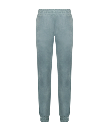 Velour Jogging Bottoms, Blue