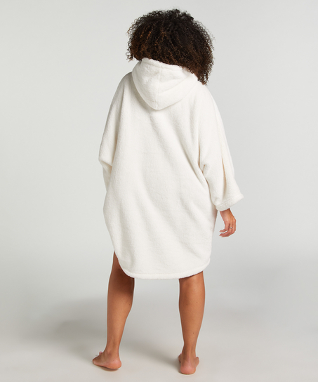 Snuggle Fleece Lounge Dress, White