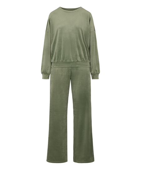 Pyjama Set Velours, Green