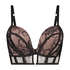 Magdalena Padded Non-Wired Longline Push-Up Bra, Black