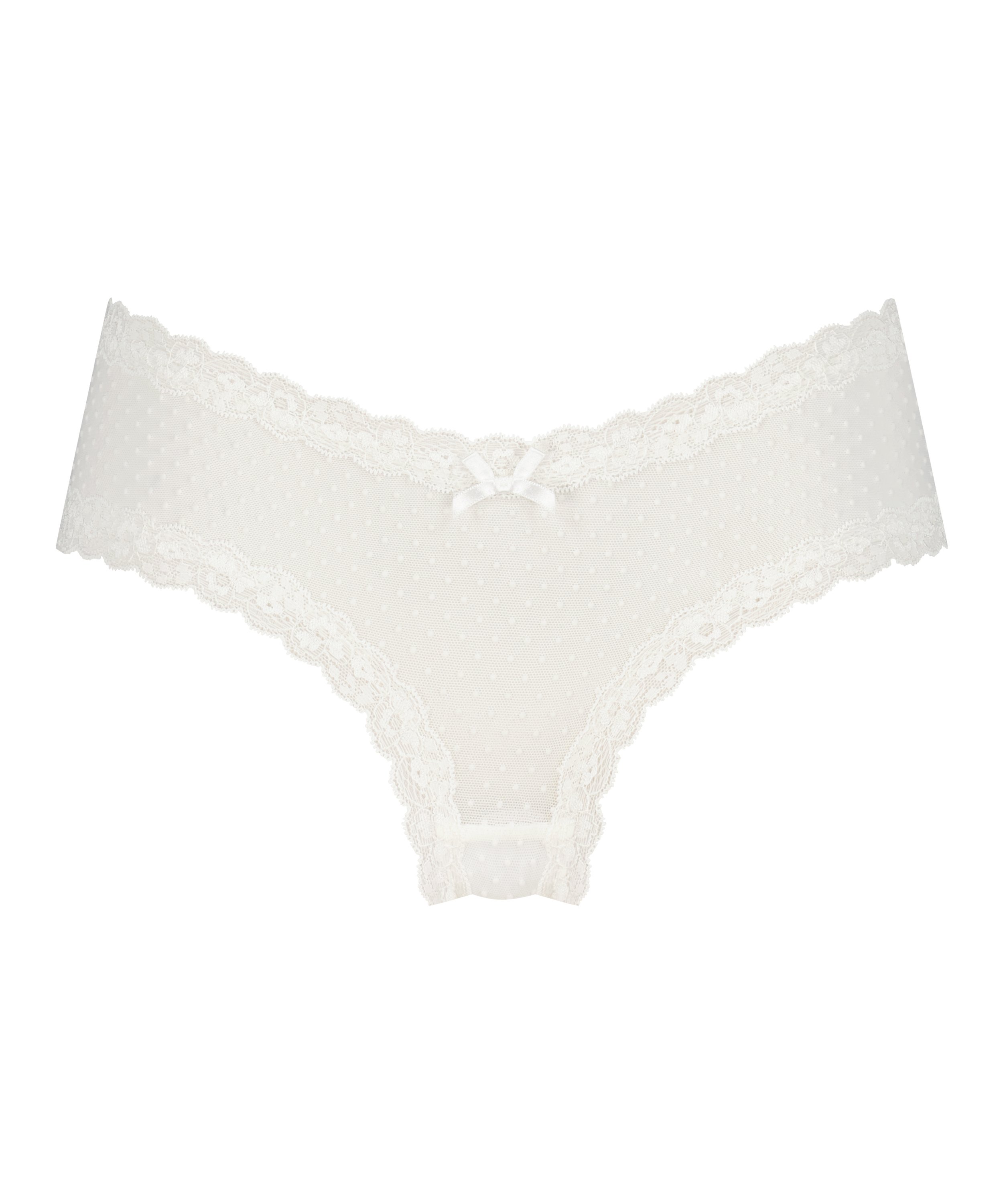V-shaped Brazilian knickers mesh, White, main