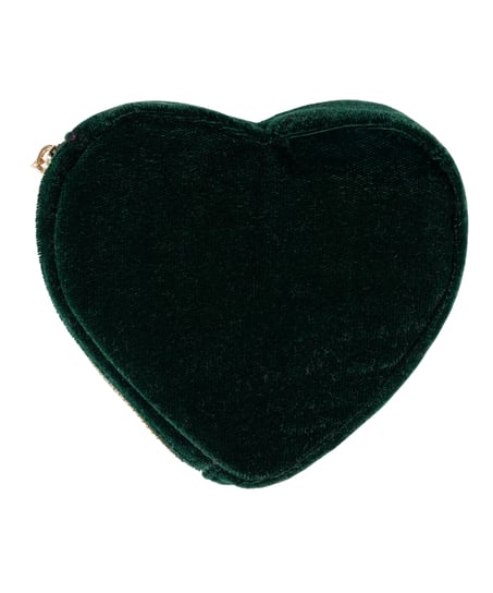 Heart Zip Purse, Green