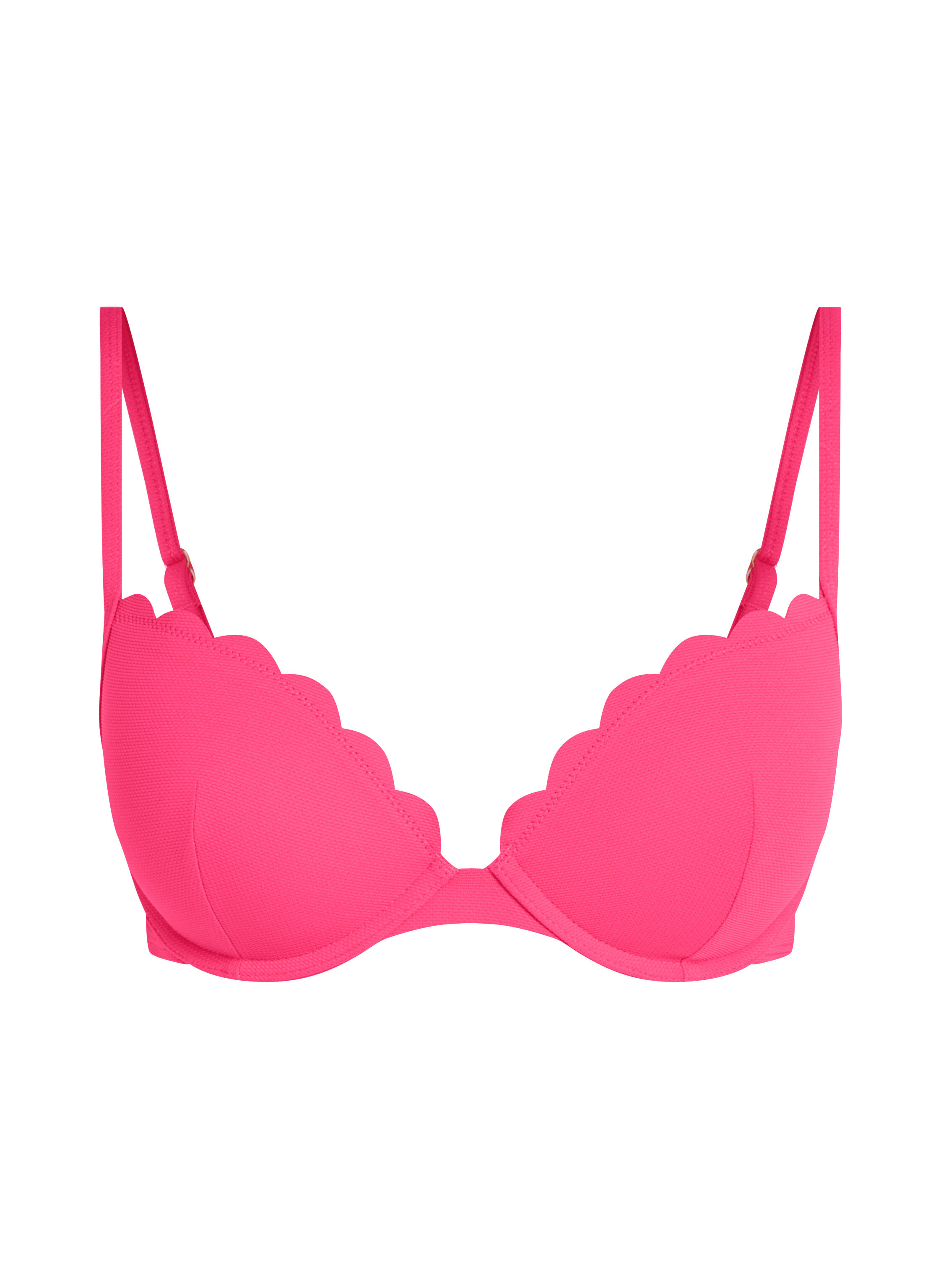 Scallop push-up underwired bikini top Cup A - E, Pink