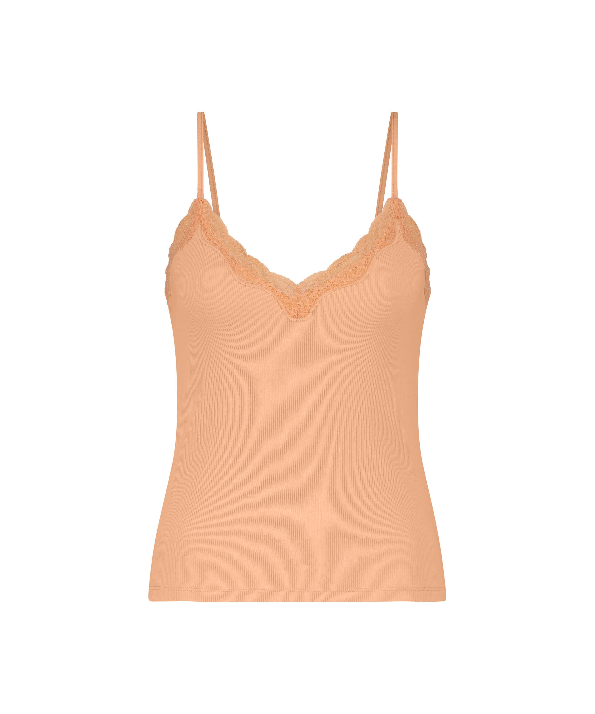 Cami Rib Lace  Top, Pink, main