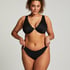 Scallop non-padded underwired bikini top, Black