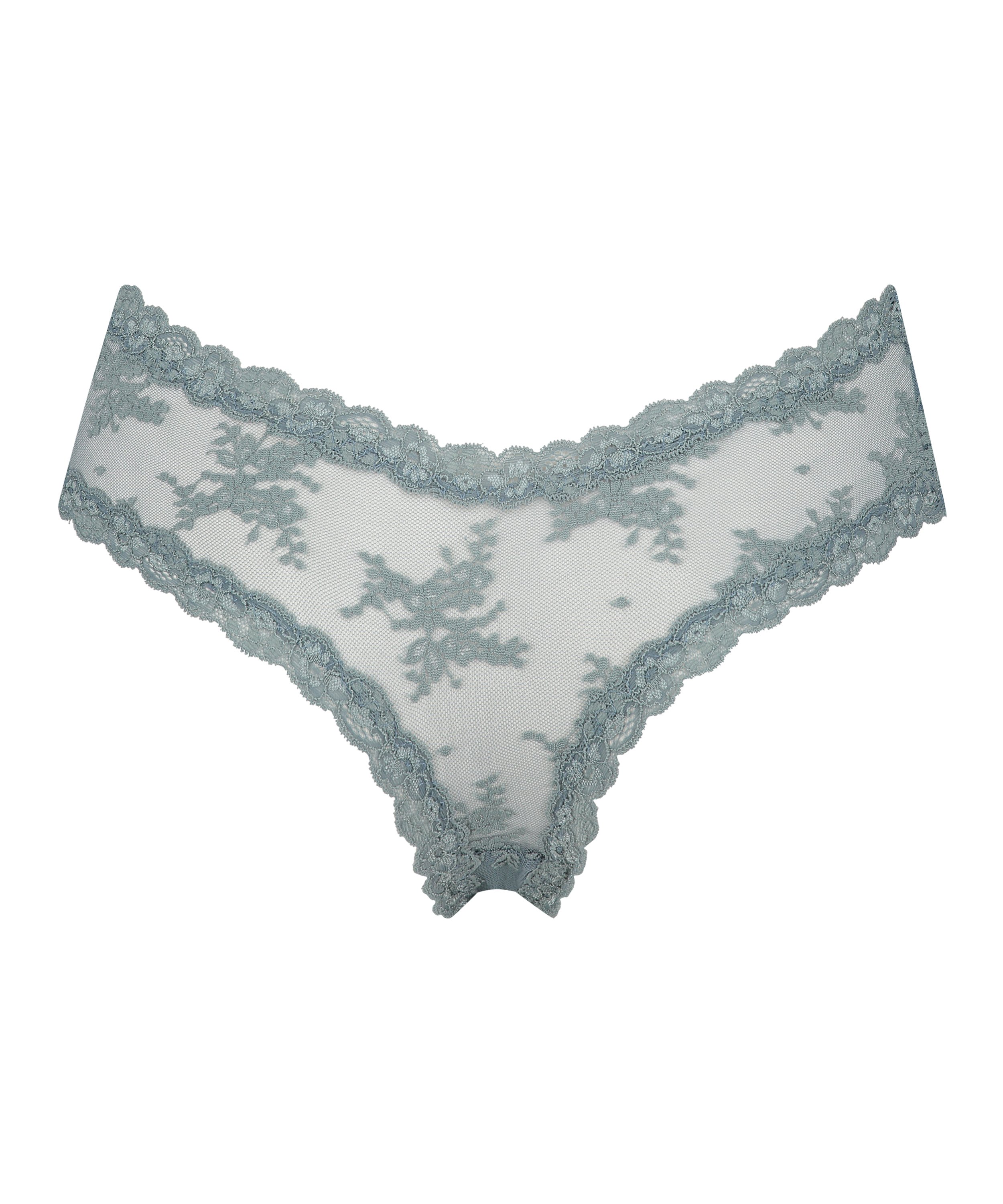 V-shaped Brazilian knickers mesh, Green, main