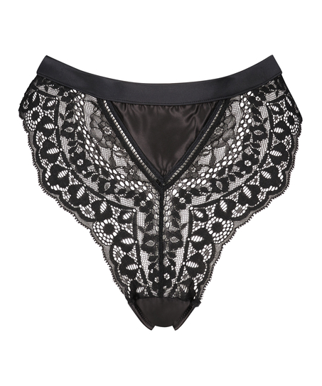 Niany High Waisted Thong, Black