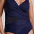 Shaping Shell Mesh Swimsuit, Blue