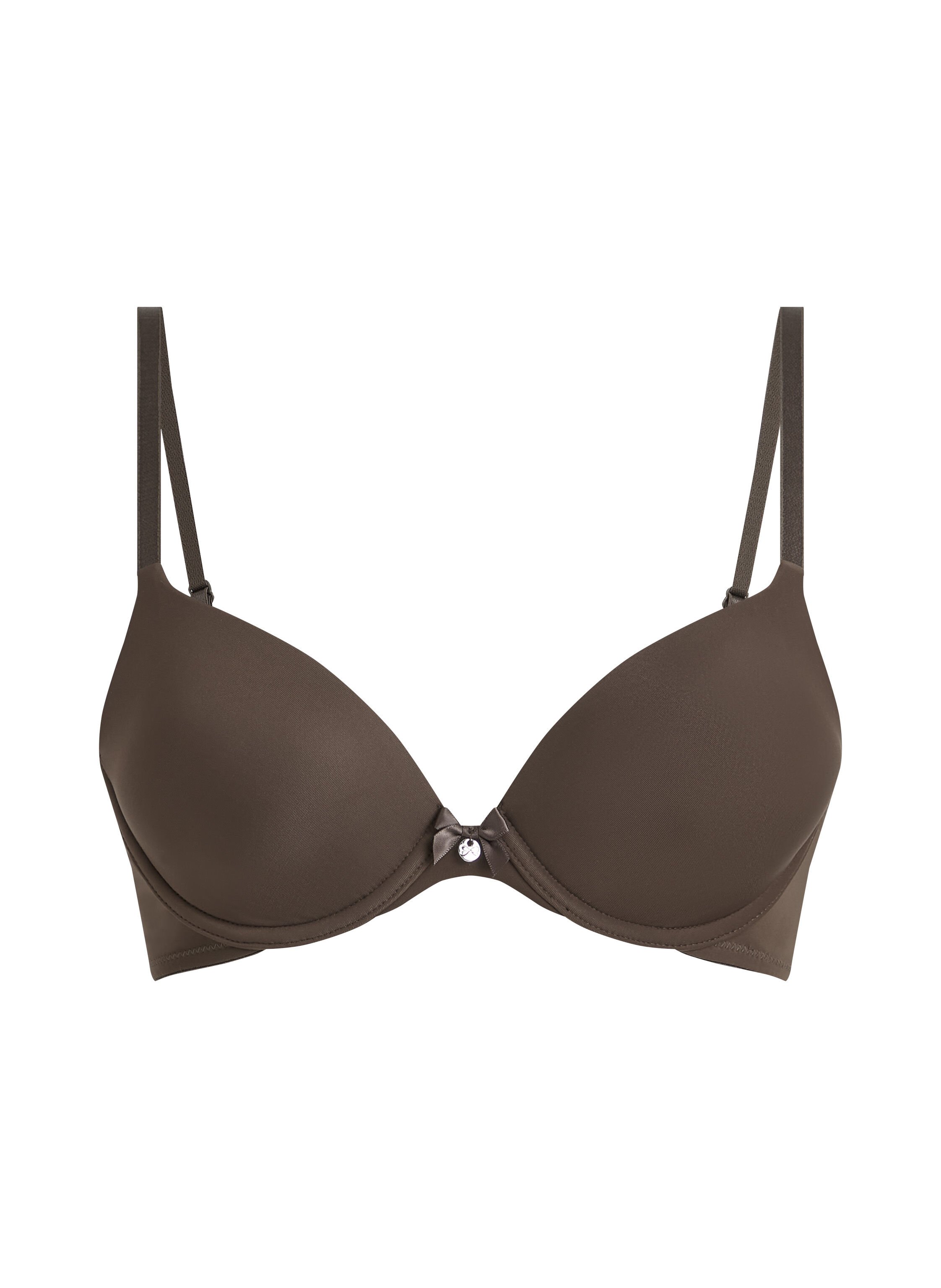 Plunge Padded Underwired Bra, Brown