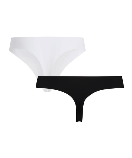 2-Pack Invisible Thong, White