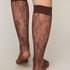 Sheer Socks Lace Fishnet, Brown
