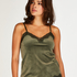 Velours Lace Cami Top, Green