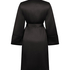 Satin Fleece Bathrobe, Black
