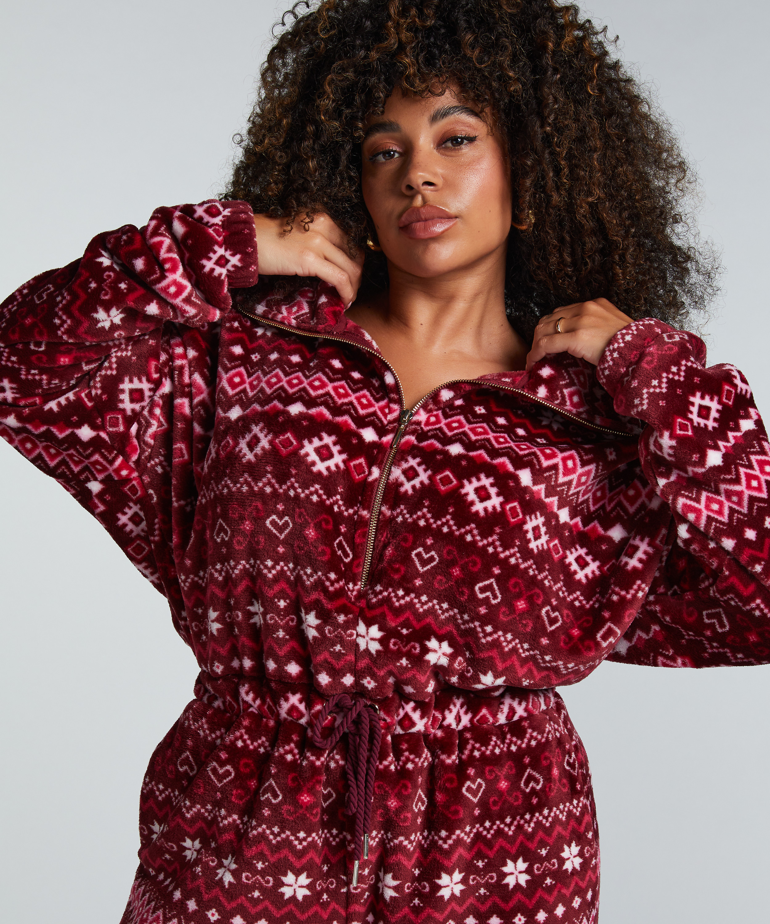 Onesie fleece, Red, main