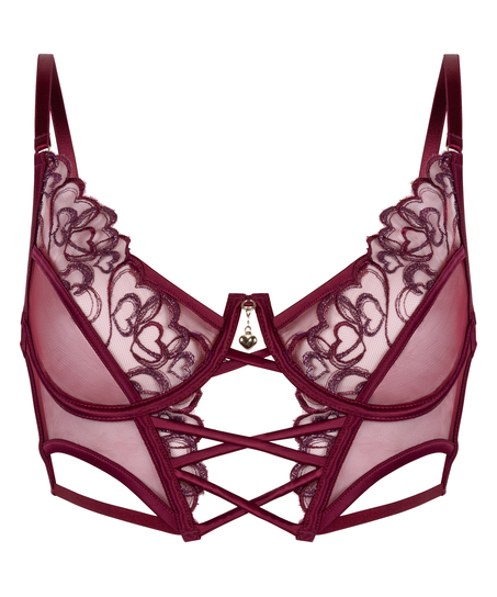 Scarlett Non-Padded Underwired Longline Bra, Red