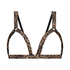 Satin Leopard Bralette, Black