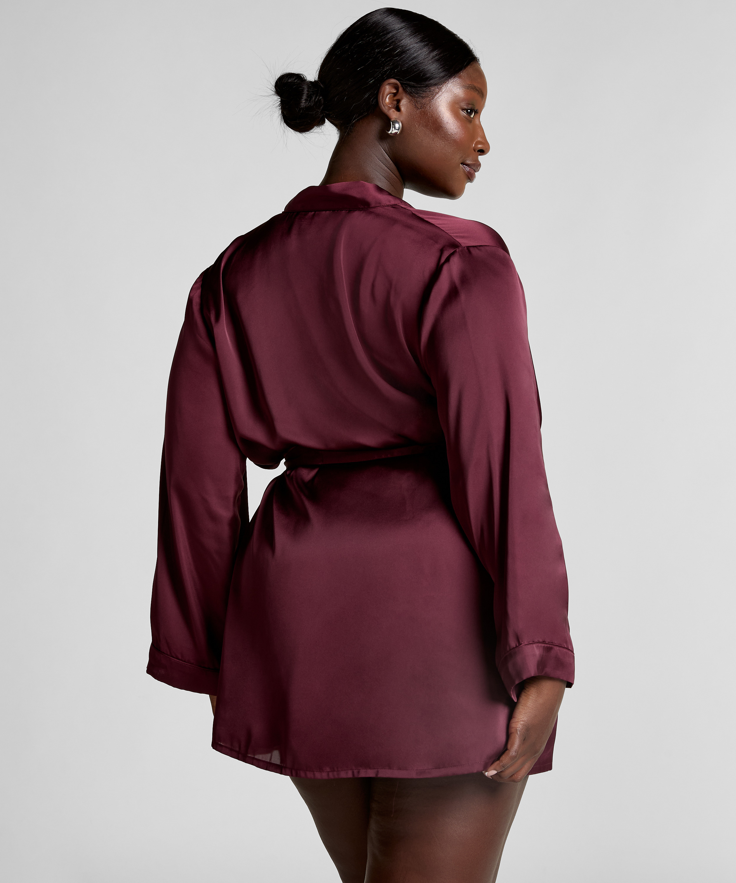 Satin Kimono, Red, main