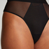 High-Cut invisible Mesh thong, Black