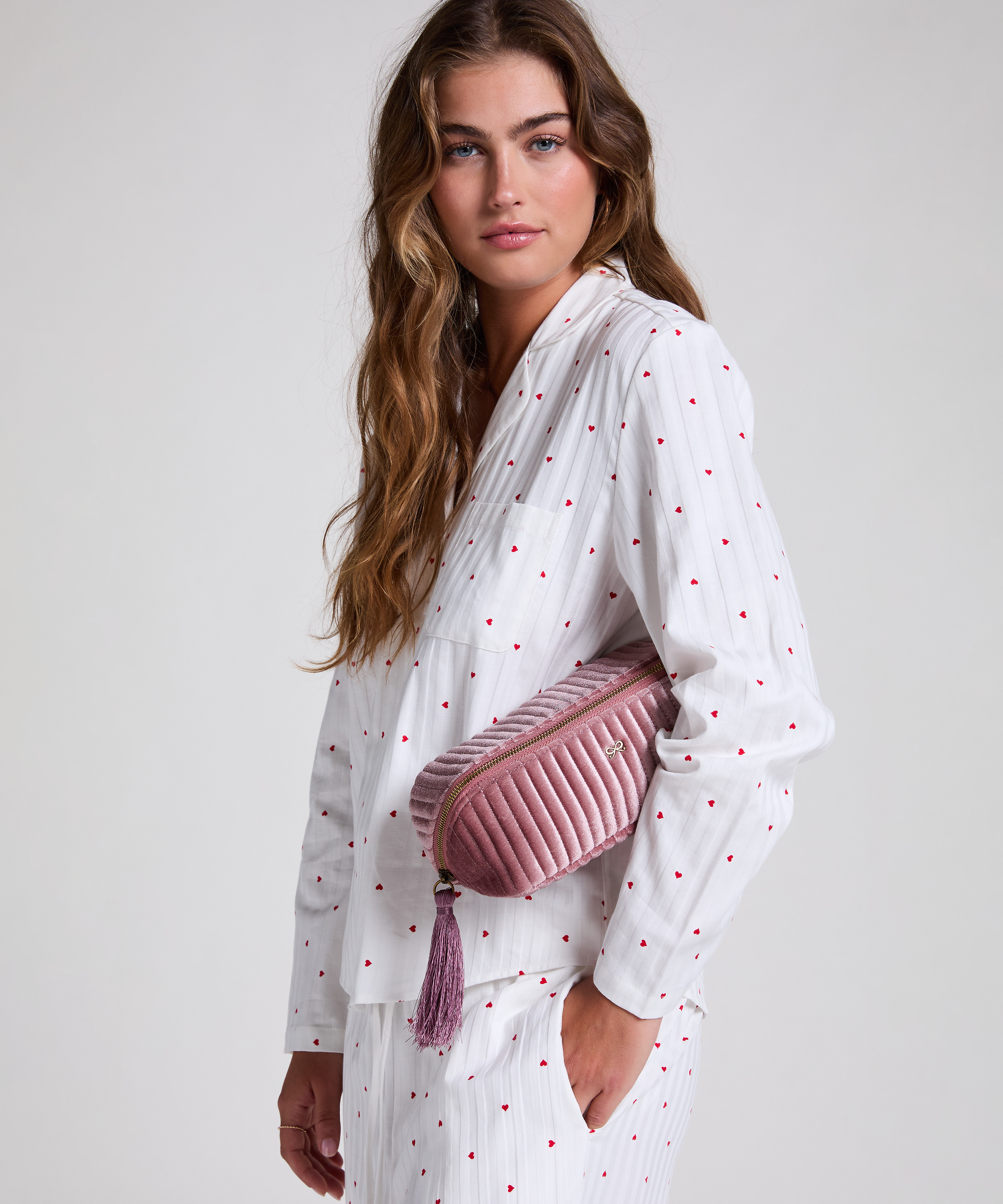 Velvet Make-Up Bag, Pink, main