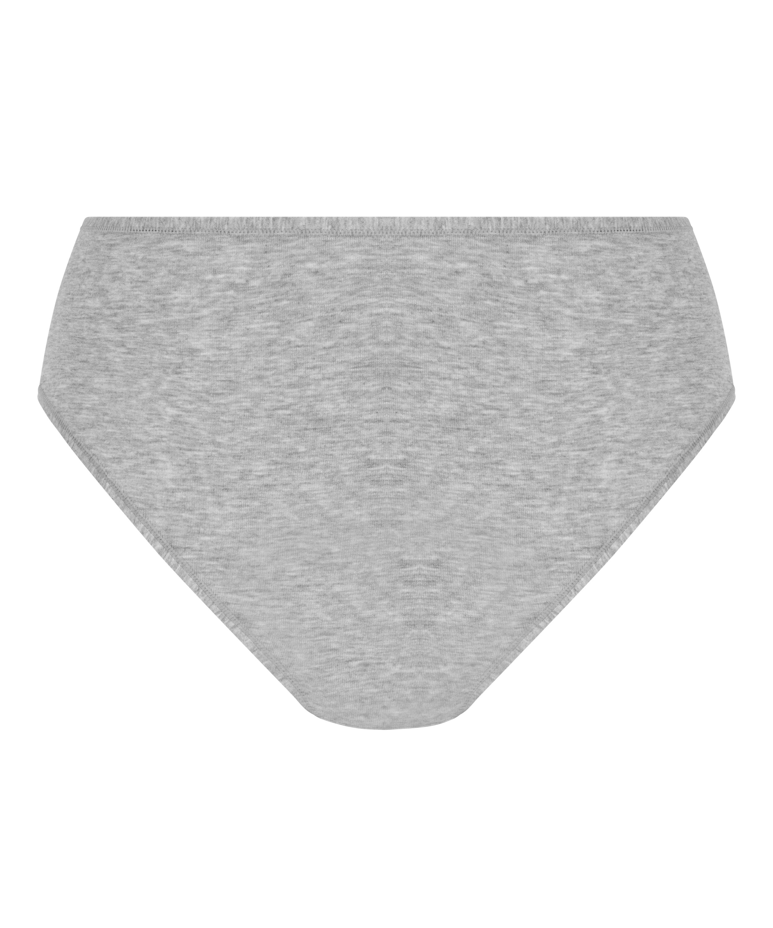 Cotton High Leg Brazilian, Gray, main