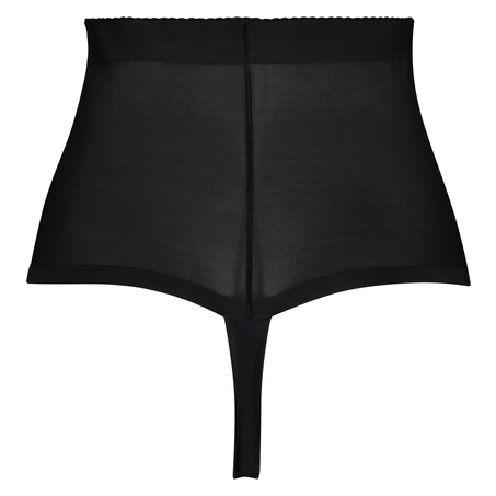 Sculpting scallop high waisted thong - Level 3, Black
