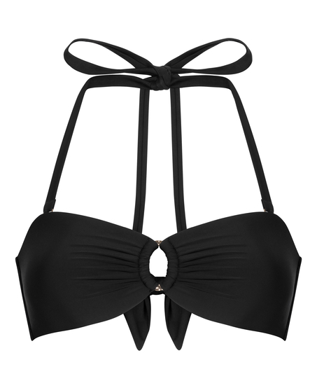 Luxe Bandeau Bikini Top, Black