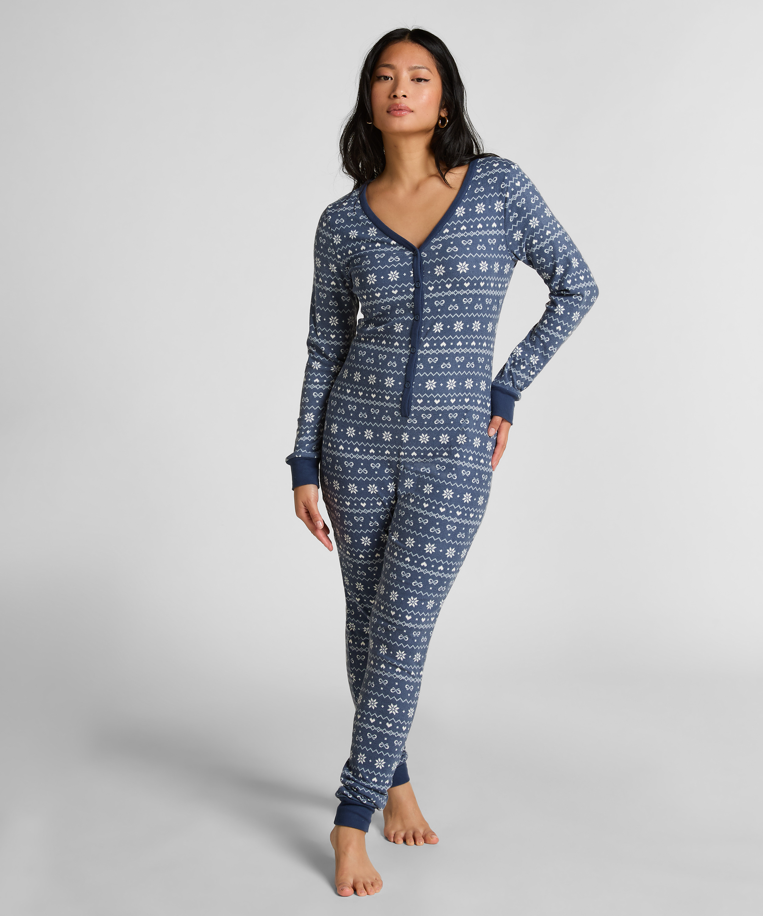 Onesie Jersey Fairisle, Blue, main