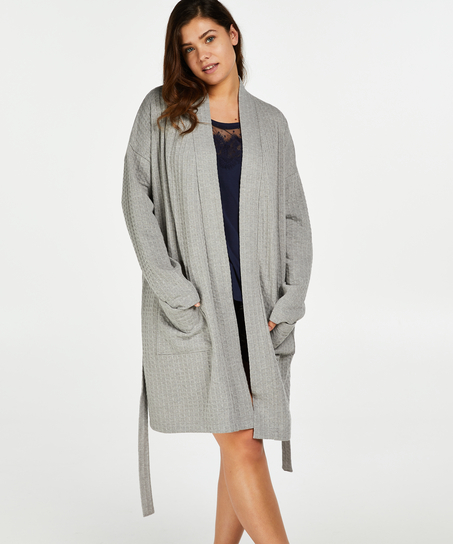 Waffle Bathrobe, Gray