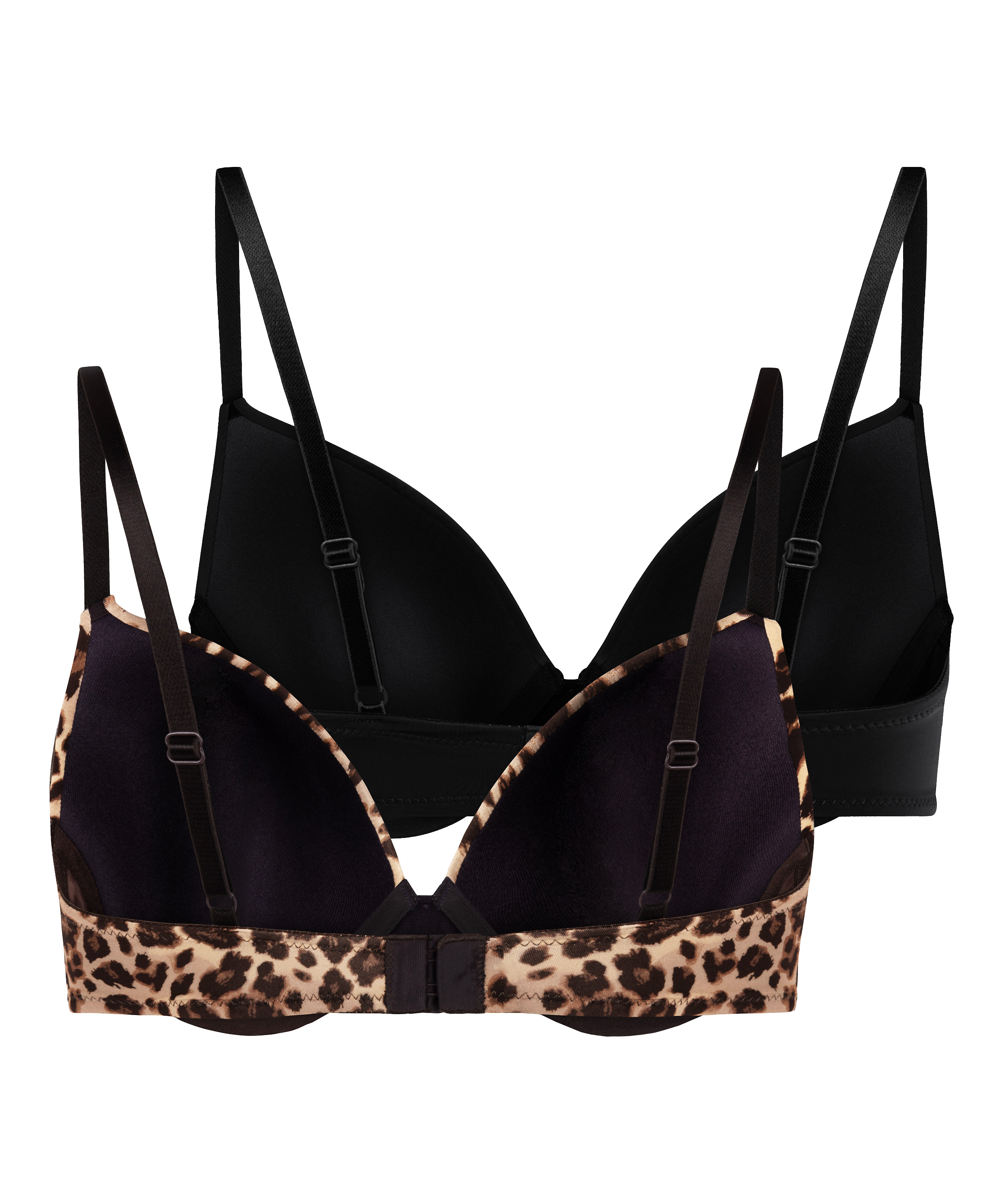 2-Pack Padded Underwired Bra, Black, main