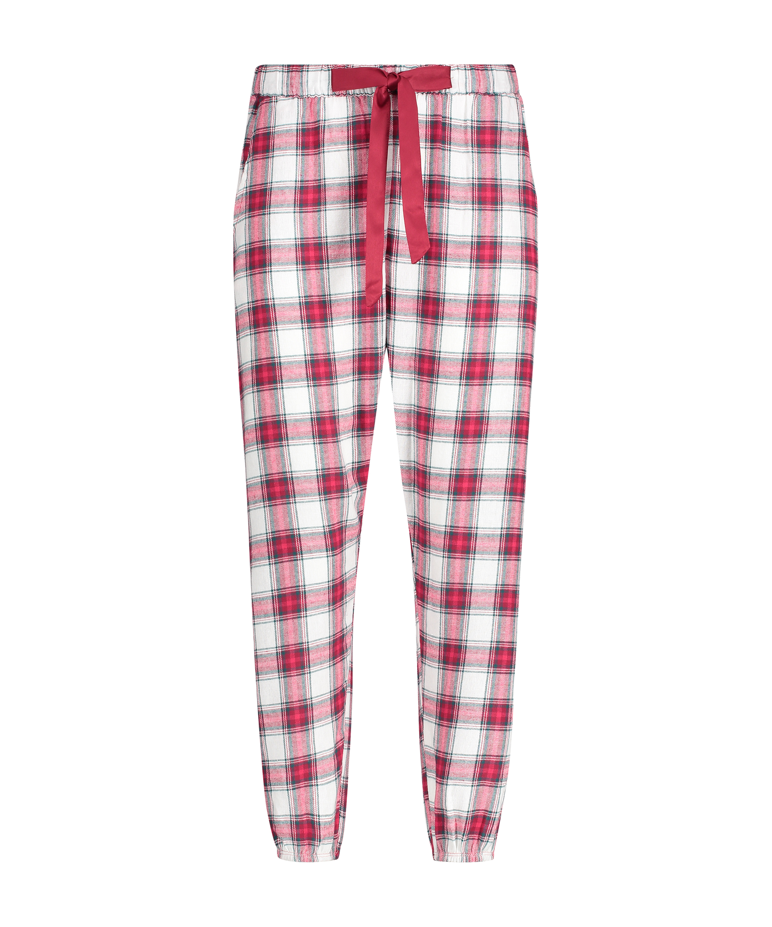 Petite Twill Check Pyjama pants, Red, main